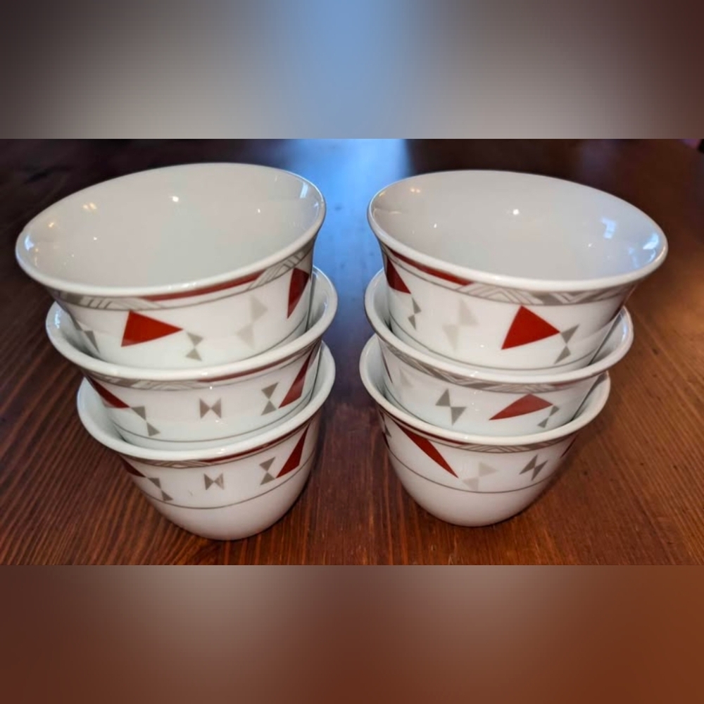Royal Line Porcelain Tea/Coffee Cups. Holds 2 oz. Set of 6.